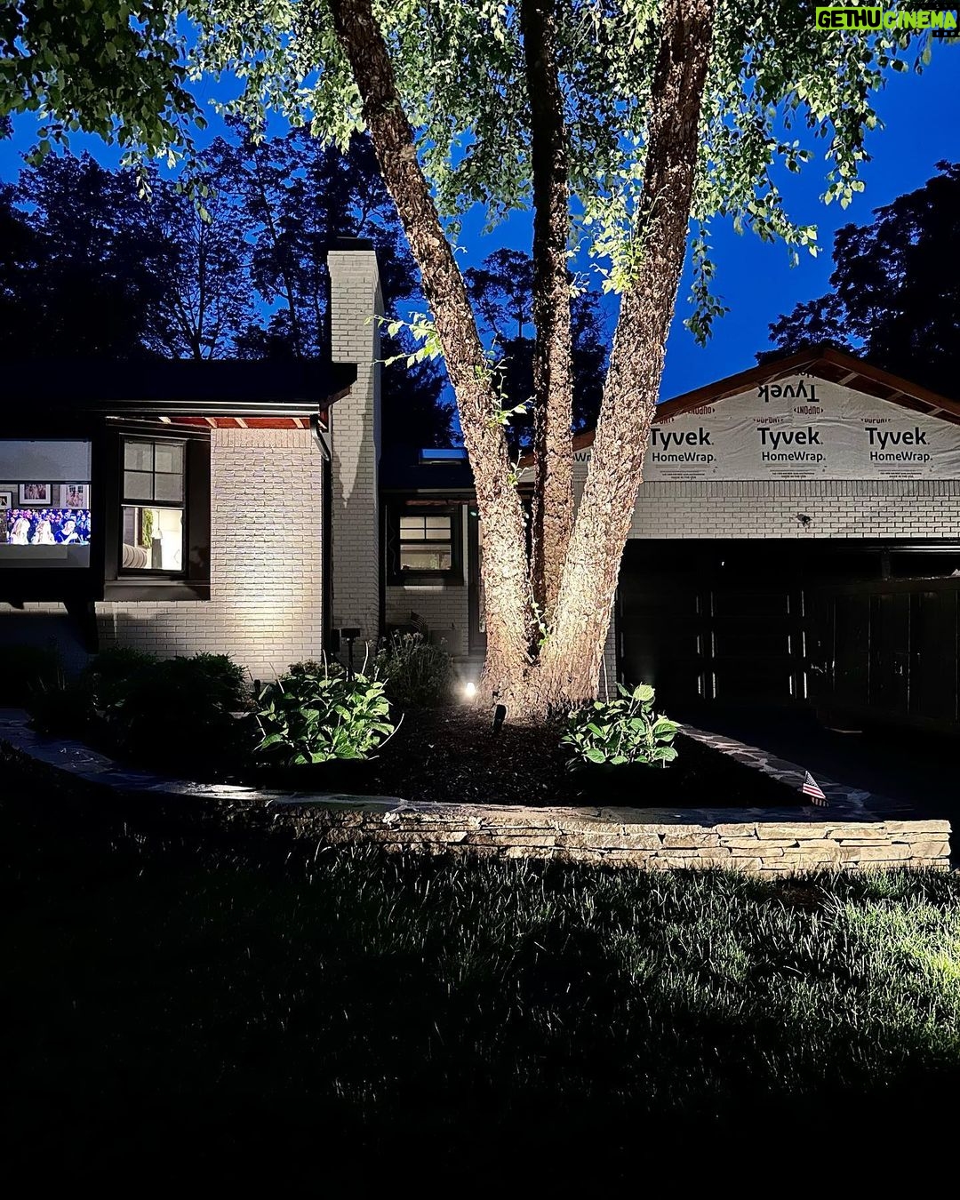 John Colaneri Instagram - Stone walls are complete for summer and #architectuallightingdesign is in full effect! When working with #naturalstone on your property you can get amazing shadow effects when lit at the right angles. I have become obsessed with #landscapelighting and proud of it! LOL. #landscapedesign #stone #stonedesign Stone by @northernvalleystone