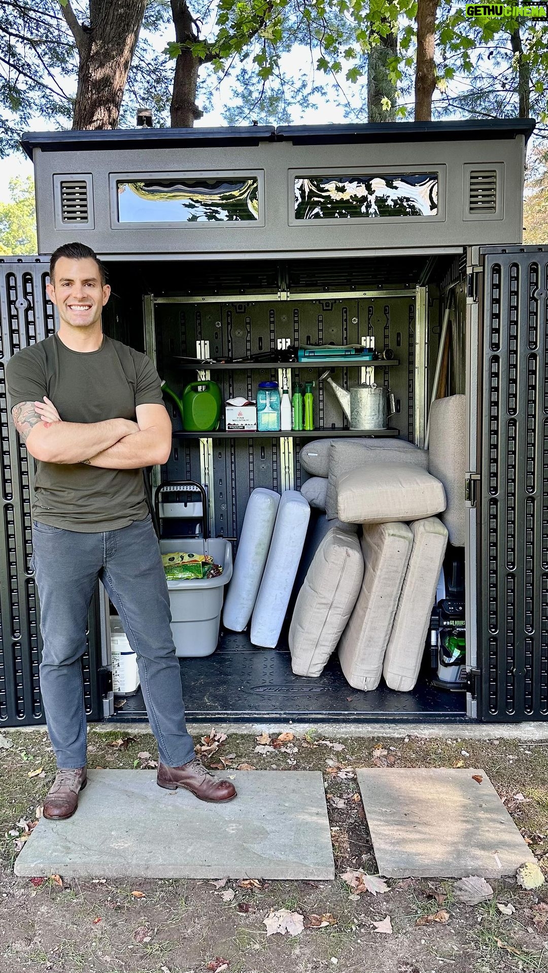 John Colaneri Instagram - #Fall is a season that’s made for outdoor activities—but first you’ve got to get organized! Here are my top tips for organizing your shed and making the most of your yard for fall and winter! Go to my #linkinbio for more information about getting organized with @suncastcorp. #johncolaneri #hgtv #suncastcorp #sheds
