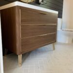 John Colaneri Instagram - #bathroomremodel dreams! Even the smallest bathroom can have big #design power. Lights by @busterandpunch Trim by @windsorone Tile by @walkerzanger Vanity by @furnitureguild #bathroomdesign #bathroomdecor #design #designgoals #designinspiration