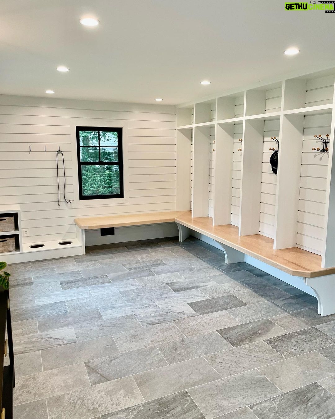 John Colaneri Instagram - With the winter season upon us our mud rooms really get put used in a big way. This transformation for my client gives them the extra storage they needed and large area for kids and pets to dry off from those snowy ⛄️ days. Trim and shiplap by @windsorone Hooks by @schoolhouse #design #designnj #designgoals #designinspiration #mudroomdesign #mudroommakeover #njdesigner #njbuilders