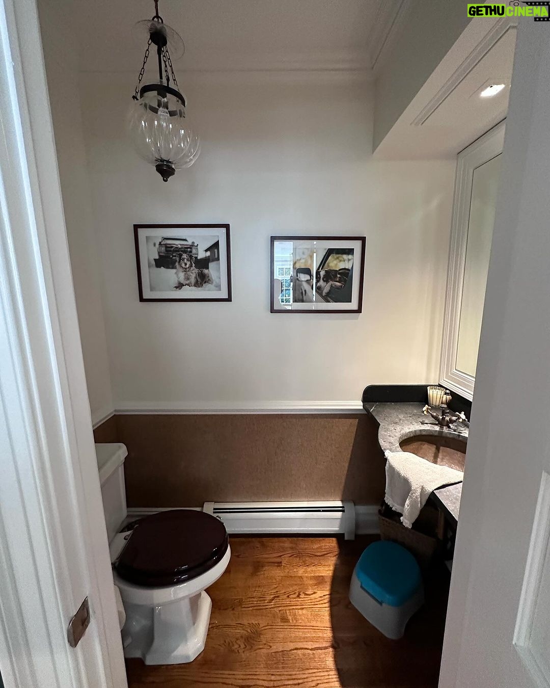 John Colaneri Instagram - A little before and after of my clients powder room! Such a small space can pack a ton of design! It is all in the details when curating a space. #bathroomdesign #bathroomdecor #bathroomremodel #bathroominspiration #bathroomideas #bathroomrenovation Sink and vanity by @trueform_concrete Faucet by @kohler Wallpaper by @thatcher.studio Lighting by @busterandpunch Mirror by @schoolhouse Tile by @tilebar