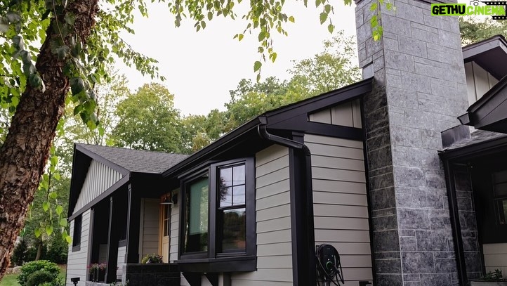 John Colaneri Instagram - #ICYMI check out our collab with HGTV's John Colaneri. Woodhaven supplied all the materials for this epic transformation. 👉🏻Swipe to see the Before & After of his home's exterior. #Woodhaven #HGTV #Transformation #Renovation 🎨 Color: Main siding: Stone Paver / All trim and soffits: Jet Black