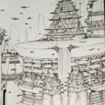 John Dolmayan Instagram - This building represents Japan in my comic book series @ascenciacomicbook . Though countries no longer exist there are around 134,000 Ascencian citizens who originated from the land of the rising sun. Art by @joelgomezart