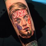 John Feldmann Instagram - For @johnfeldy #mashkow #mashkowtattoo #goldfinger #mashkowart New York, New York