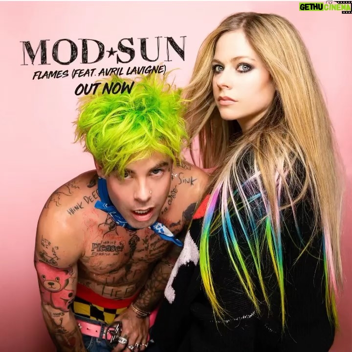 John Feldmann Instagram - So stoked to be a part of this one! Love these two humans!! Hope you love it as much as I do! @modsun @avrillavigne @bignoise link in bio! #flames @dylanmclean159 @scotstewart @michaeljbono @adam_hawkins_ Calabasas, California