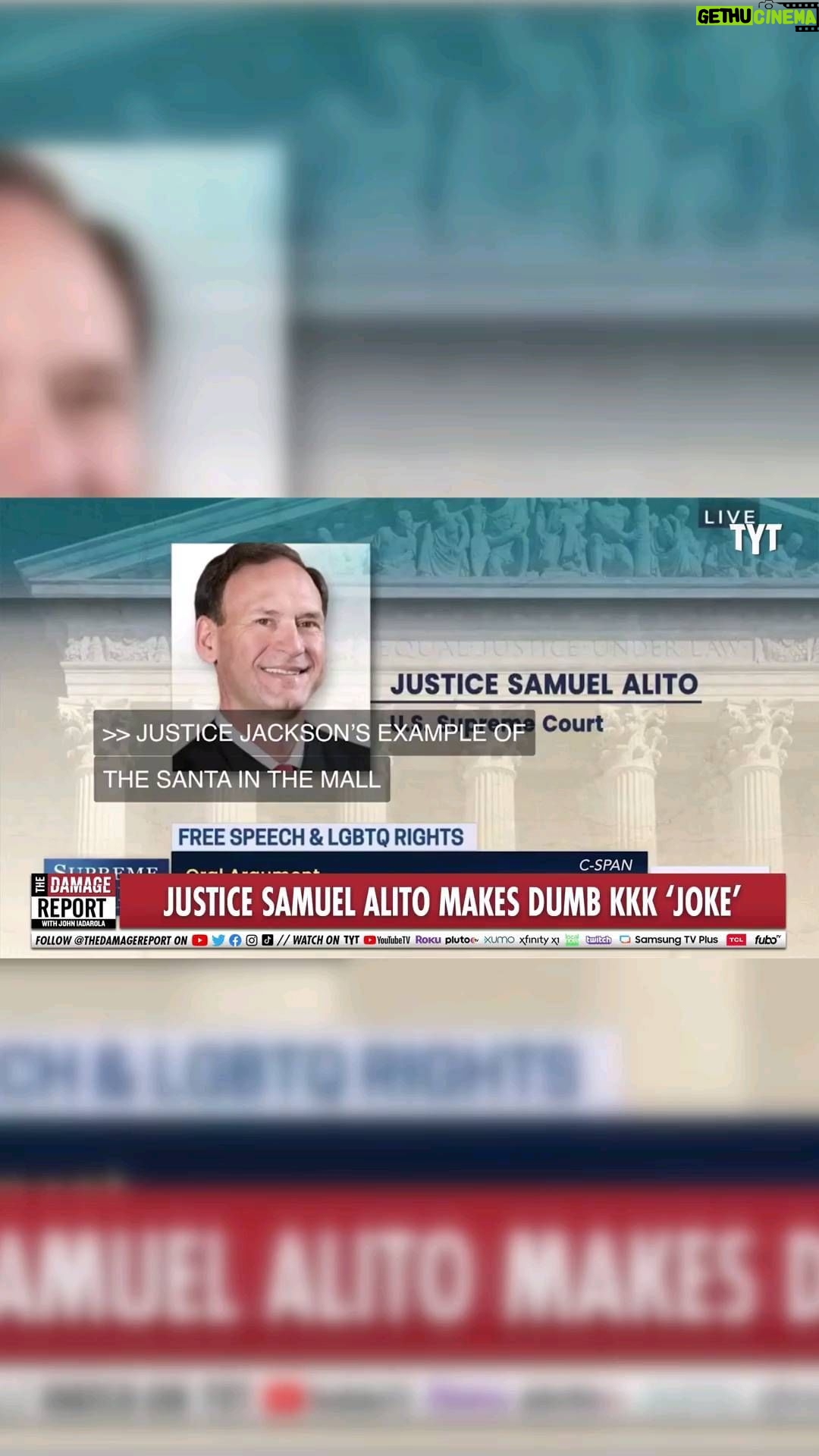 John Iadarola Instagram - Justice Alito Tells A Racist Joke During Supreme Court Ruling #fyp #foryou #foryoupage #tyt #politics #government #cenkuygur #anakasparian #johniadarola #damagereport #damagereporttyt #tdr #tdrtyt #supremecourt #alito #scotus #ruling #racism #racisminamerica #law #lawyer