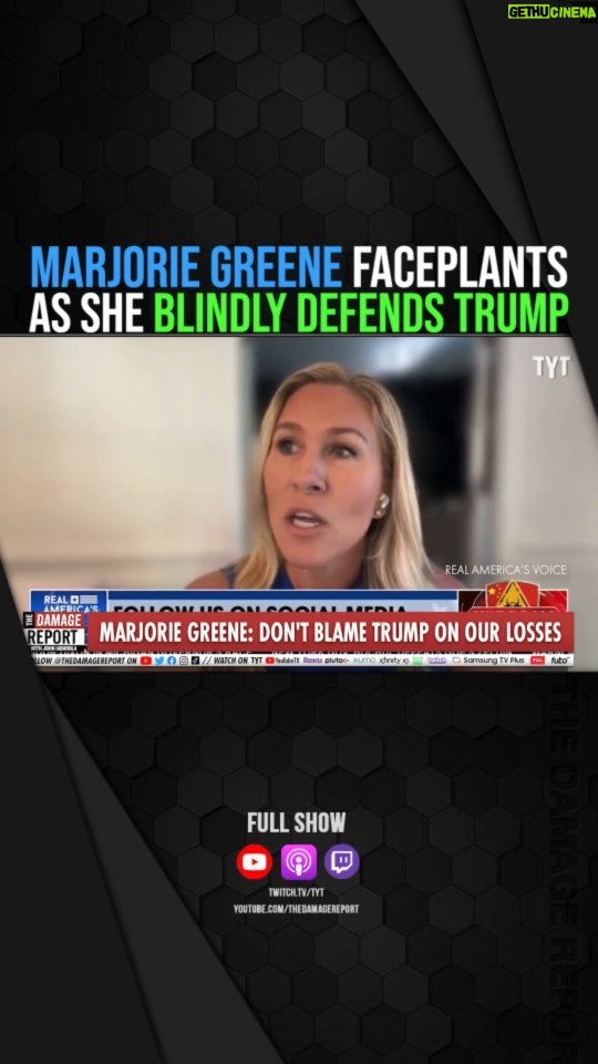 John Iadarola Instagram - Marjorie Taylor Greene's Answer To Every Problem Is "More Trump" #fyp #foryou #foryoupage #tyt #politics #government #cenkuygur #anakasparian #johniadarola #damagereport #damagereportty #tdr #tdrtyt #candidates #endorsement #money #fundraisers #rallies #simple #argument