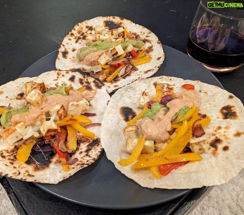 John Iadarola Instagram - Paneer & pepper tacos with chipotle guac sauce