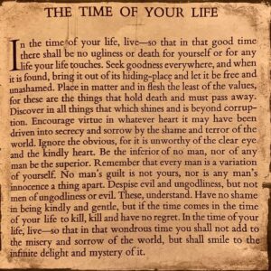 Johnny Depp Instagram - Preface to ’The Time of Your Life’ (1939) by William Saroyan.
-
A New Year’s wish to all.

Though the world is in mourning for better days, I hope all of you are able to find a moment tonight to smile and more importantly, to laugh and make others laugh, as much as possible.

I know this may be difficult in the midst of these trying times, but I wish nothing but happiness and health to all.

May you be surrounded in perfection.

With all my love and respect, JD