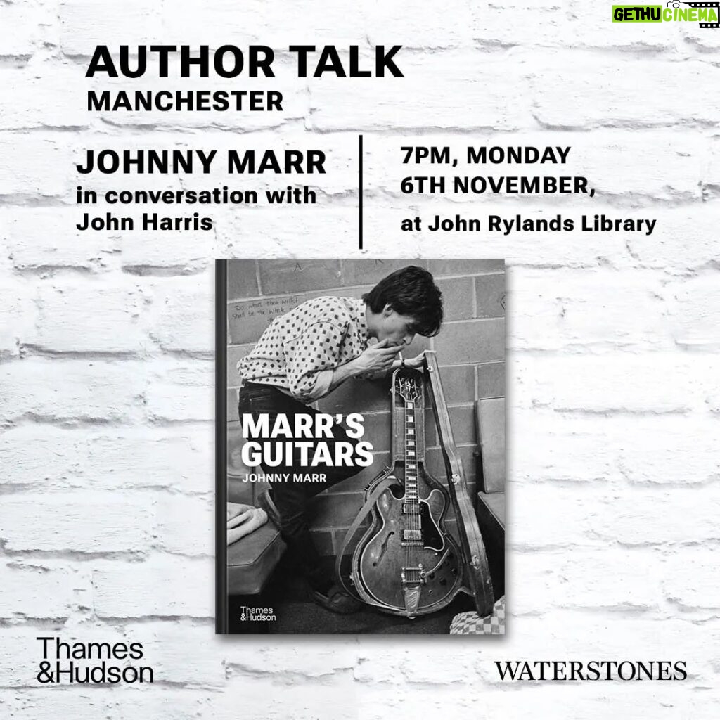 Johnny Marr Instagram - Join Johnny and John Harris, at the John Rylands Library in Manchester, for a special Q&A on 'Marr's Guitars' on Monday the 6th of November. John Rylands Research Institute and Library