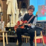 Johnny Marr Instagram - Thanks to all at John Rylands Library tonight and big thanks to John Harris for interesting conversation as always. Pics by Laura @saydemesne #marrsguitars