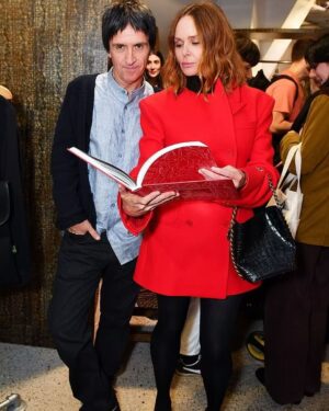 Johnny Marr Instagram - With the fabulous @marymccartney and @stellamccartney at the launch of Mary’s new book Feeding Creativity. Yum. Pics Jed Cullen. Dave Benett.  #feedingcreativity