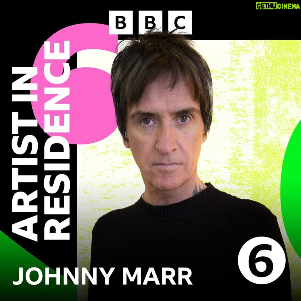 Johnny Marr Instagram - Meet your new Artist in Residence... Johnny Marr! 💚 A founding member of era-defining Manchester band The Smiths, Johnny Marr is widely regarded as one of the greatest guitarists and songwriters of his generation, with a unique style that has shaped modern music. In the first episode of his series, Johnny shares his favourite guitar tracks, including Buzzcocks, Bowie, and Brian (Eno)! Listen on @bbcsounds