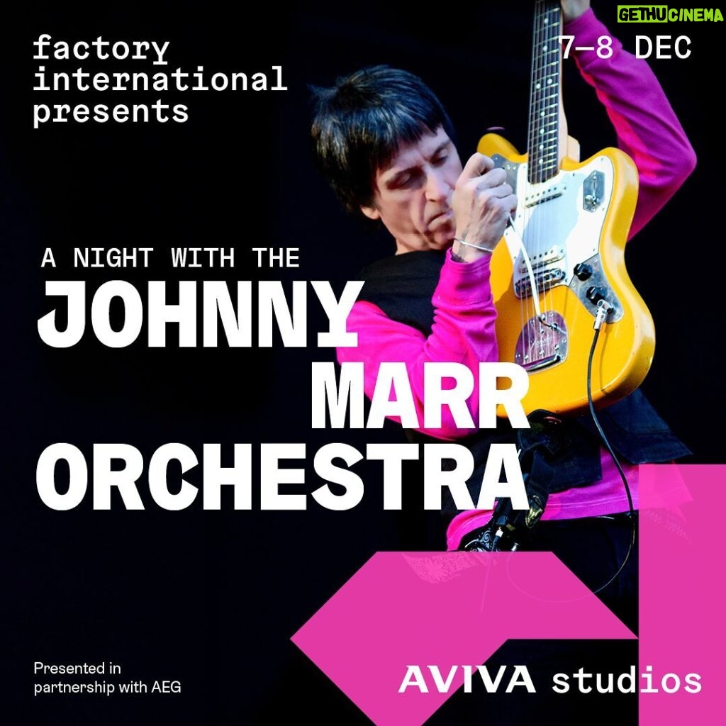 Johnny Marr Instagram - ‘A Night With The Johnny Marr Orchestra’ I’m excited to be playing with my band and a full orchestra for two nights at the new Aviva Studios in Manchester, 7th and 8th December. I’ve really enjoyed working on the orchestral arrangements and am excited to perform them live. Member tickets on sale today. General sale starts this Friday. Link in bio. @factory_international 📸 @helsmillphotography
