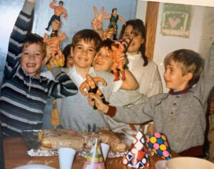 Jon Lajoie Instagram - My brother found an old pic of us from right around the time I’m referring to in the song/video for “Hulk Hogan Slammed Andre the Giant.” Pure. Joy. (I’m the kid sandwiched between Bundy and Mr. Wonderful)