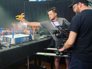 Jon Lajoie Instagram - Making the music video for “Hulk Hogan Slammed Andre the Giant” was a magical experience, and really brought out the child-like joy in all of us. The video is as special as it is because of the following people:

@justinslademcclain 
There is no video without Justin Slade McClain (Or there’d be a really bad one shot on my iPhone on my back porch). He not only co-directed it with me, but was the DP, production designer, camera operator…  Basically, he did all the beautiful work you see, and I got to say “Maybe the shot should be a little wider here?” once in a while. He was my creative partner in this, or more accurately, I was his creative partner. He did the filmmaking equivalent of lifting a 520 lbs giant and slamming him. 

@marquesvmallare AC extraordinaire brought his A game into the ring, and a contagious lightness of spirit that brought laughter and smiles on set even when the match wasn’t going our way.

@cjmorarocks Art Department / Puppeteer who not only controlled the chaos of everything you see on screen, but was one of two puppeteers who breathed life and humanity into these 
motionless vintage LJN rubber wrestlers. 

@walleyewilds was our wonderful gaffer who lit these wrestlers gorgeously, and was also the second puppeteer responsible bringing humanity to 35 year old hunks of rubber. 

@dunphy7 Our editor who turned 6 hours of footage into a nuanced, gentle 4-minute emotional journey into the past. 

@midnightdogs for bringing the 80s VHS vibe to our fam footage

@rkmstudios_color for once again giving our footage a glorious, nuanced cinematic beauty that gives everyone the impression that we had the budget of a Spielberg movie. 

Last but not least, the heart of the video, the boys and grandma. It was an honor, and such an incredibly beautiful and emotionally layered experience to recreate a moment from my childhood with my family. There were 3 generations of Lajoies involved! My nephews played the role of the “the boys” and my mother played “Grandma.” My brother Jer and my sister-in-law Mel were on set as well. And the classic LJN figures and the championship belt were from my older brother Jason’s collection. 

Peak life/creative experience ❤️