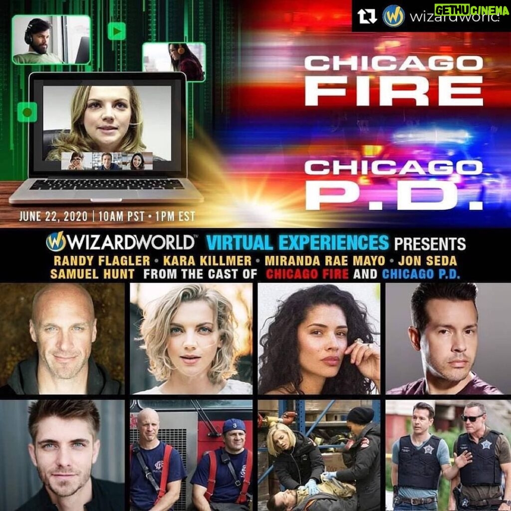Jon Seda Instagram - Repost from @wizardworld • Wizard World Virtual Experiences is bringing Chicago Fire & Chicago P.D. to the virtual screen on Monday, June 22! Join @randyflagler (Harold Capp), @karebearacares (Sylvie Brett), @mrmayo (Stella Kidd), @jonseda (Antonio Dawson) and @hunt4.sam (Greg "Mouse" Gerwitz) for a FREE live moderated video Q&A, plus one-on-one video chats, recorded videos and autographs! This event starts at 10am PT / 1pm ET. Fans can virtually attend sessions on their computers and mobile devices. As part of the event, FANS ACROSS THE GLOBE can: Submit questions via chat during the FREE 45-minute panel featuring our celebrity guests (open to everyone, no entry fee to watch or submit) Participate in a personal, exclusive two-minute live video chat with each celebrity (paid) Purchase a recorded video from the participating guests (specifying the message if desired) Purchase an autograph on an 8”x10” photo. (Shipping is included on all Autographs.) 🎟️ GET YOUR TICKETS NOW: wizardworldvirtual.com June 22 2020 #WizardWorld #WizardWorldVirtualExperiences #OneChicagoVirtualExperiences #OneChiacgo