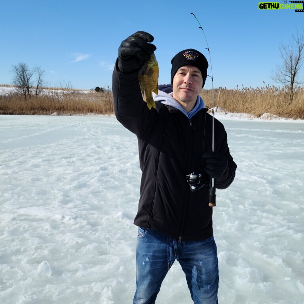 Jon Seda Instagram - Small, smaller, tiny and teeny tiny...ice fishing! #mcgrawwildlifefoundation #mcgrawwildlife