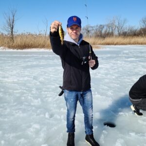 Jon Seda Instagram - Small, smaller, tiny and teeny tiny...ice fishing! #mcgrawwildlifefoundation #mcgrawwildlife