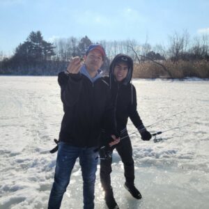 Jon Seda Instagram - Small, smaller, tiny and teeny tiny...ice fishing! #mcgrawwildlifefoundation #mcgrawwildlife