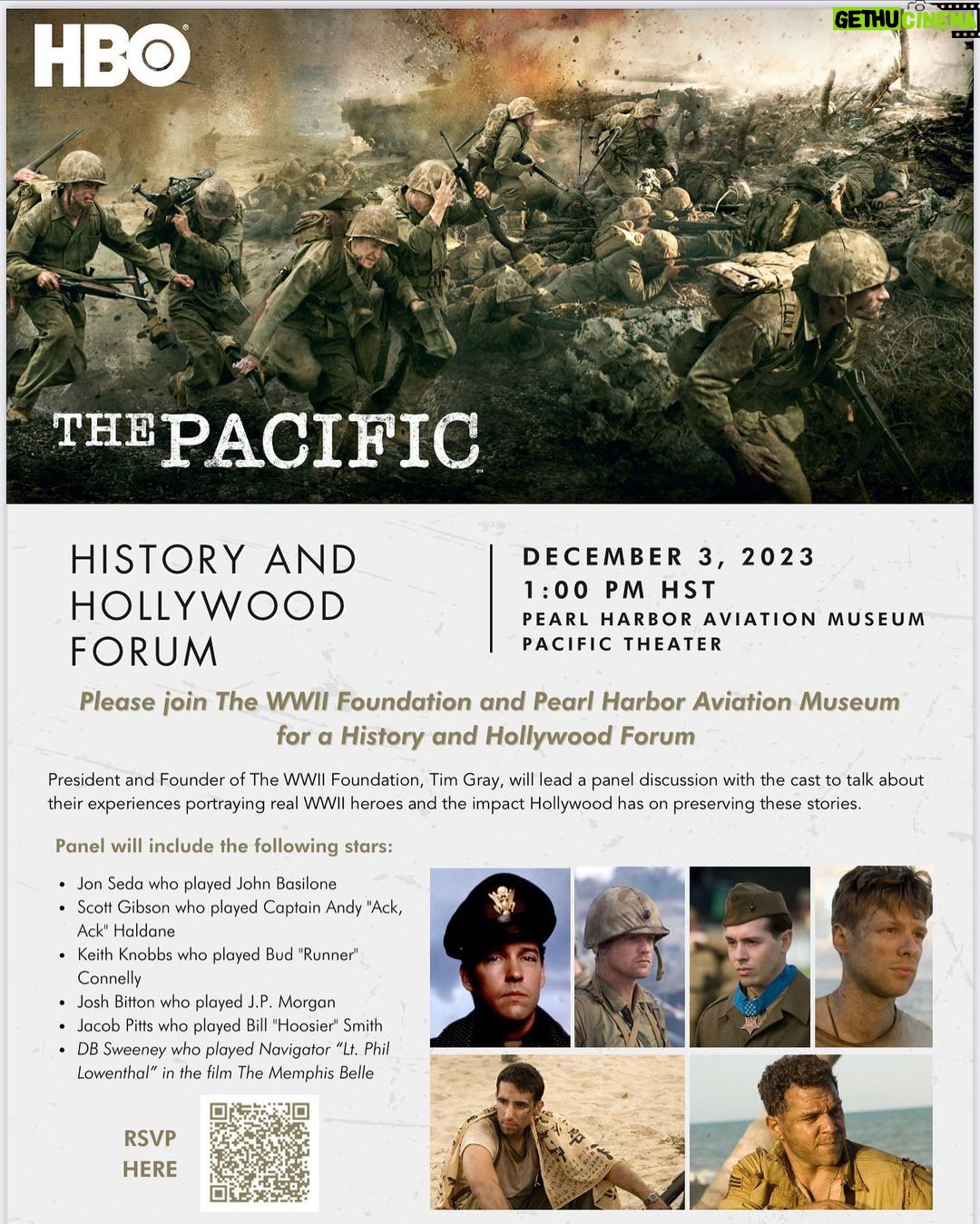 Jon Seda Instagram - Hawaii friends! Dec. 3, 1pm at The Pearl Harbor Aviation Museum on Ford Island. https://www.eventbrite.com/e/history-and-hollywood-forum-tickets-752153329857?aff=oddtdtcreator #wwiifoundation #education #WWII #students #veterans #films #history #ThePacific #PearlHarbor