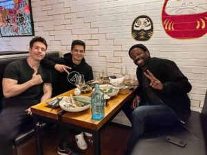 Jon Seda Instagram - Got in a last minute dinner before the lockdown with these two fantastic gents! @wabisabisalon #Melbourne @NBC #labrea