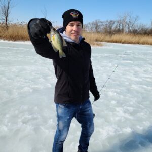 Jon Seda Instagram - Small, smaller, tiny and teeny tiny...ice fishing! #mcgrawwildlifefoundation #mcgrawwildlife