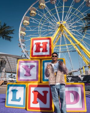 Jordan Bentley Instagram - Welcome to Hypland Fairgrounds at Rolling Loud INGLEWOOD! 📍

I grew up down the street from SoFi Stadium so you know it was only right that I throw a carnival. Let’s go! 🎪🎡