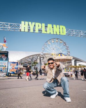 Jordan Bentley Instagram - Welcome to Hypland Fairgrounds at Rolling Loud INGLEWOOD! 📍

I grew up down the street from SoFi Stadium so you know it was only right that I throw a carnival. Let’s go! 🎪🎡