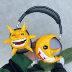 Jordan Bentley Instagram - Had fun with a 3D printer & made these Soul Eater AirPod max covers. Each side is 3D printed with a hand painted finish for details.