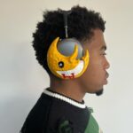 Jordan Bentley Instagram - Had fun with a 3D printer & made these Soul Eater AirPod max covers. Each side is 3D printed with a hand painted finish for details.