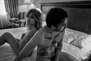 Jordan Haj Instagram - revolutions are made in bed ☮️🫶🏻 📷 @benediktrenc For @esquireczech Jordan wearing Emma Emma wearing Jordan