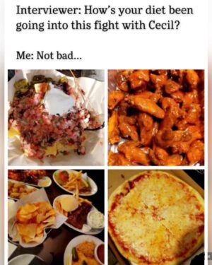 Josh Burns Instagram - Happy meme Monday…. Only 2 weeks out from “Fight Week”!! Just a quick shoutout to my local pizzeria and taco joint!!! Bulking has been coming along GREAT!!! #knockoutking #100lbadvantage #Imcomingcecil