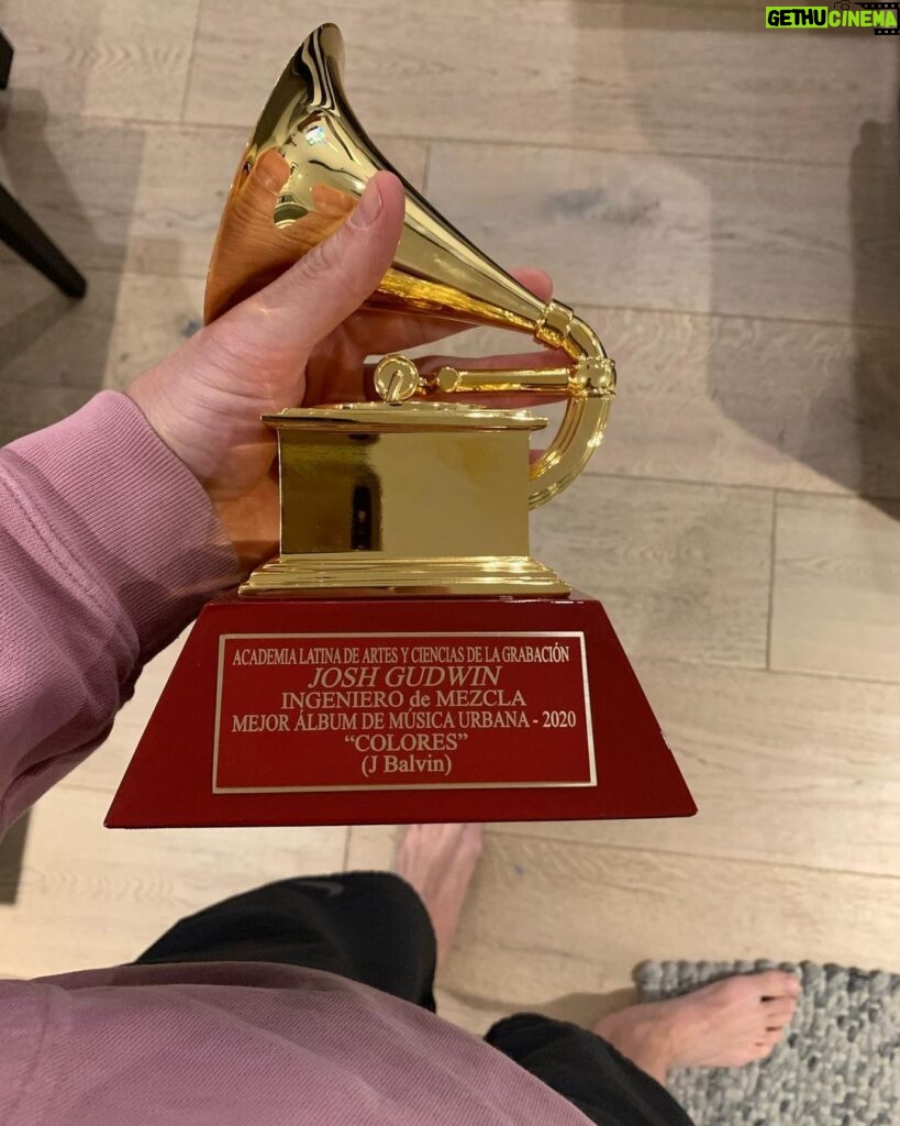 Josh Gudwin Instagram - It never gets old getting one of these!! Thank you @jbalvin and @skyrompiendo for having me involved in the process. I consider this sacred work as many of my counterparts know. @fabs and @therealbuffy thanks for keeping the business side of what I do transparent and clean. @singmastering did his thing as well per usual! To Everyone else who worked on this Grammy Award winning body of work, hats off to you! 🇨🇴🇨🇴🇨🇴🇨🇴🇨🇴🇨🇴🇨🇴🇨🇴🇨🇴🇨🇴 🙏🏼🙏🏼🙏🏼🙏🏼🙏🏼🙏🏼🙏🏼🙏🏼🙏🏼🙏🏼 Medellín, Colombia