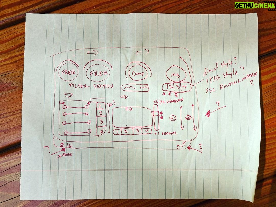 Josh Gudwin Instagram - My original concept sketch of #magicflow πππ From here we were able to build out and dial it in to a useable workflow. Very cool to see an idea in the mind come to a product that anyone can use!! @francesco.pellegrni spent a lot of late nights and early mornings dialing this in!! @acustica.audio @studiodmi #joshgudwin #mixedbyjoshgudwin #audioproduction #mixingengineer #masteringengineer
