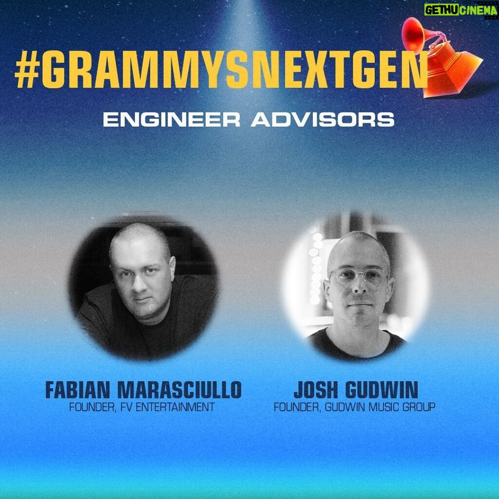 Josh Gudwin Instagram - Honored to be an advisor this year for @recordingacademy #grammysnextgen together with my brotha @fabianmarasciullo A lil fun fact 👇🏼👇🏼 Fabian mixed my favorite @liltunechi album - The Carter 3 & When @therealbuffy and I first got together we used to bump this all the time while cruisin thru Laurel Canyon in my Corolla... good times.