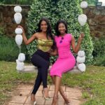 Julia Samantha Edima Instagram - With my lovely miss World’s sister @lesego_chombo ❤️ her energy OMG 🤲🏽😍😍👌🏾 looking forward for @missworldsouthafrica tonight 🇿🇦 South Africa