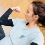 Juliane Wurm Instagram - Trying to find balance, micro biceps inspection and some near-floor climbing fun at 36 weeks of bump 😎 let’s go 2024! @grimper.ch @mammut_swiss1862 @madrockclimbing @skalo.climbing