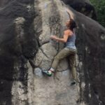Juliane Wurm Instagram - i’ve decided my #lifegoal is to be able to climb this boulder for the rest of my life. therefore I take good care and repeat it (a couple times) every time I’m in bas cuvier. for now I’m watching the video instead of practice. also I obviously feel pretty smart for having chosen a slab.