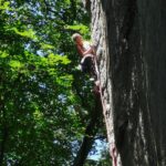 Juliane Wurm Instagram - I somehow keep thinking it’s very nice to climb in the sun. usually regret it after a couple meters, blinded by the sun and having sweaty fingers. #steeplearningcurve . #tb to a day-trip to Berdorf and a sunny arête experience last year