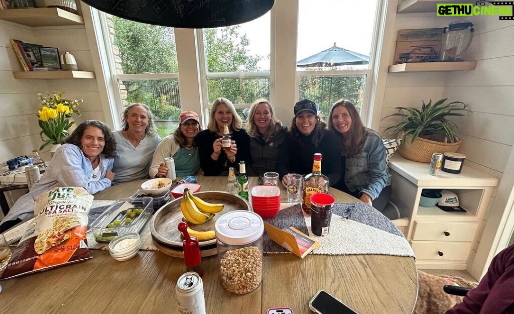 Julie Foudy Instagram - Why I wish every kid to play on a team. Because those teammates are gifts for life. My Stanford soccer crew + our gymnast (yay Erin!) and our volleyballer (yay Tex!). Love these ladies so damn much. 30 years together and going strong! We try to meet annually for reunions and the Rowdy Foudy casa de locas played host this year. Pickleball, fireball, Ohana Concert, fireball, hiking, fire pit time, more fireball & lots of laughter. Always. Lucky indeed (Swaggy may disagree but she made the cut). 🙏🏼❤️🌲