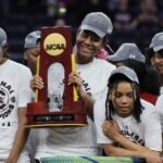 Julie Foudy Instagram - Loved getting some time with WNBA unanimous Rookie of the Year, @aliyah.boston. Great story, great baller, great fun. Won a national title while at Univ of South Carolina as well. 👊🏼🏆Enjoy!!! #LaughterPermittedPodcast