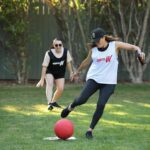 Julie Foudy Instagram - Ok, so maybe the white bibbed team did not win in our vicious kickball game (shout out to Gabi who broke her arm!), but it wasn’t for lack of intensity or passion. Maybe next time I’ll put the beer bottle down. Nahhhh. #espnwsummit #thatsaW (for other team) 📷: Daniel Stark & Chloe Jackman/ESPN Images Ojai Valley Inn And Spa