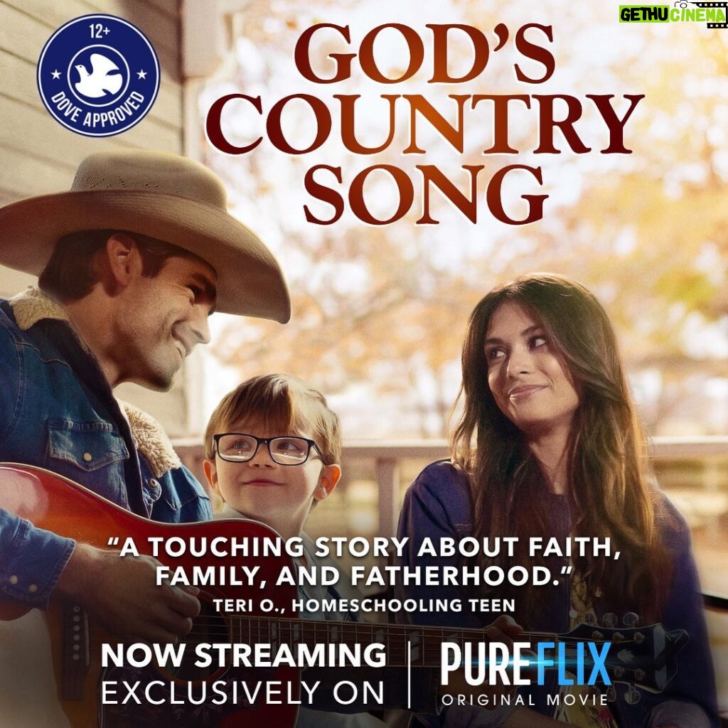 Justin Gaston Instagram - Today's the day, y'all! 💙 "God's Country Song" is now streaming, ONLY on Pure Flix! This is a beautiful story about faith, fatherhood, and second chances! Stream it this weekend... it's definitely one you don't want to miss. DM us for the link to start streaming 💌