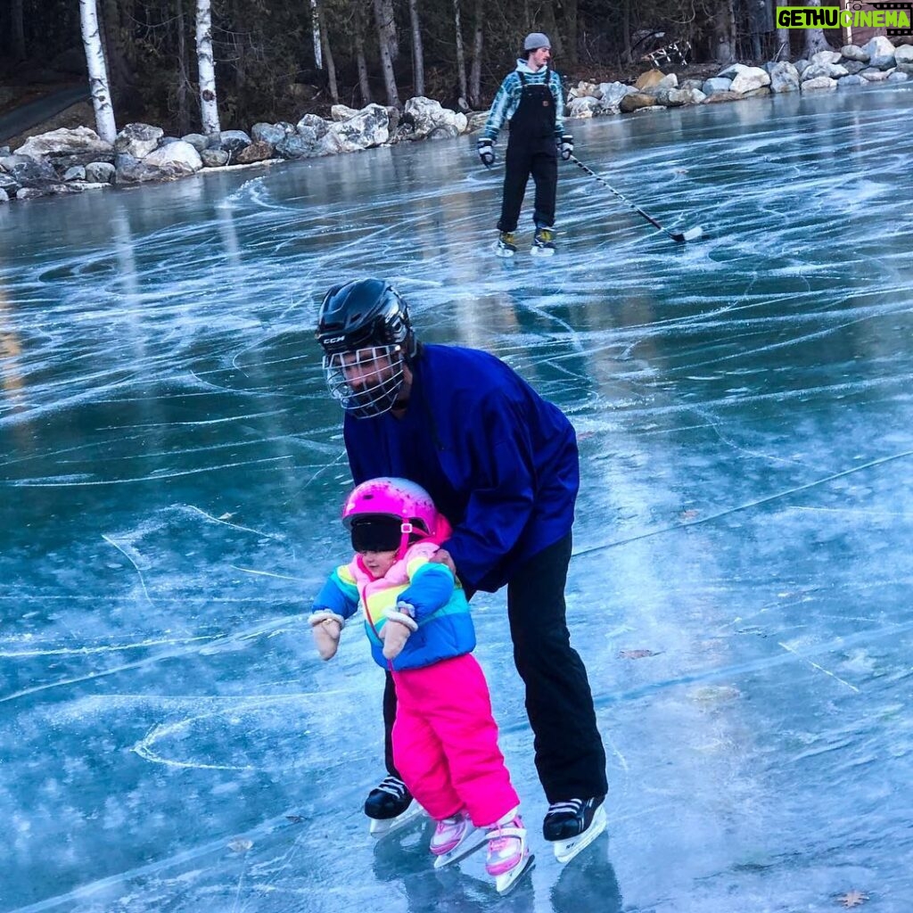 Justin Gaston Instagram - Liv’s first time skating on the pond. She’s a pro already!