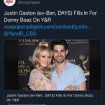 Justin Gaston Instagram – So honored to step in to the role of Chance and had so much fun working beside my beautiful wife and the entire cast and crew of Y&R!