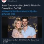 Justin Gaston Instagram - So honored to step in to the role of Chance and had so much fun working beside my beautiful wife and the entire cast and crew of Y&R!