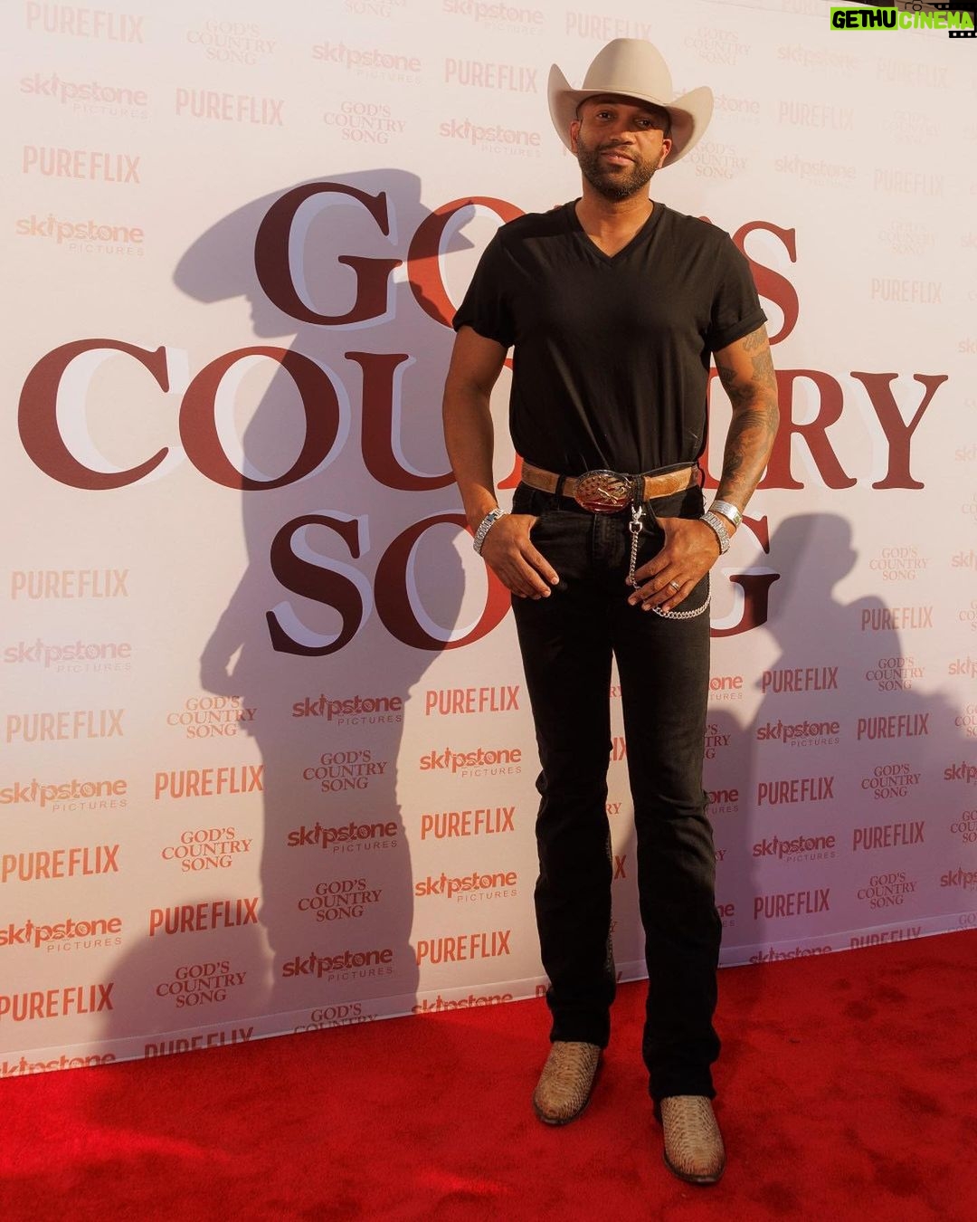 Justin Gaston Instagram - We're still pinching ourselves! Last night felt like a red carpet dream π€© The newest Pure Flix Original film "God's Country Song" premieres THIS Friday! Check out our stories for more photos from last night π