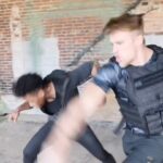 Justin Howell Instagram – Just a little slice of a chase / fight we were playing with one day over the break 😁 
.
👊🏼 @la.christo 
🎥  @kevin_lamont_chappell 
.
@fayastunts @goss.tshirt @martialarts.am @adrenalineworldwide 
.
.⁣
.⁣
.⁣
.⁣
#actor #cinema #cinematography #director #film #filmmaking #kinobody #masterchief #movie #movies #moviescenes #stunt #stuntman #stunts #stuntscommunity #stuntshow #stuntsociety #titans