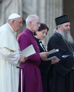 Justin Welby Instagram - Recently in Rome we stood with @franciscus and prayed for peace in our world. As each day brings more news of terrible violence in the Holy Land, I join with him in inviting Christians to take part in tomorrow’s day of fasting and prayer. Let us beat on the doors of heaven and pray for peace in our time, peace in our world.